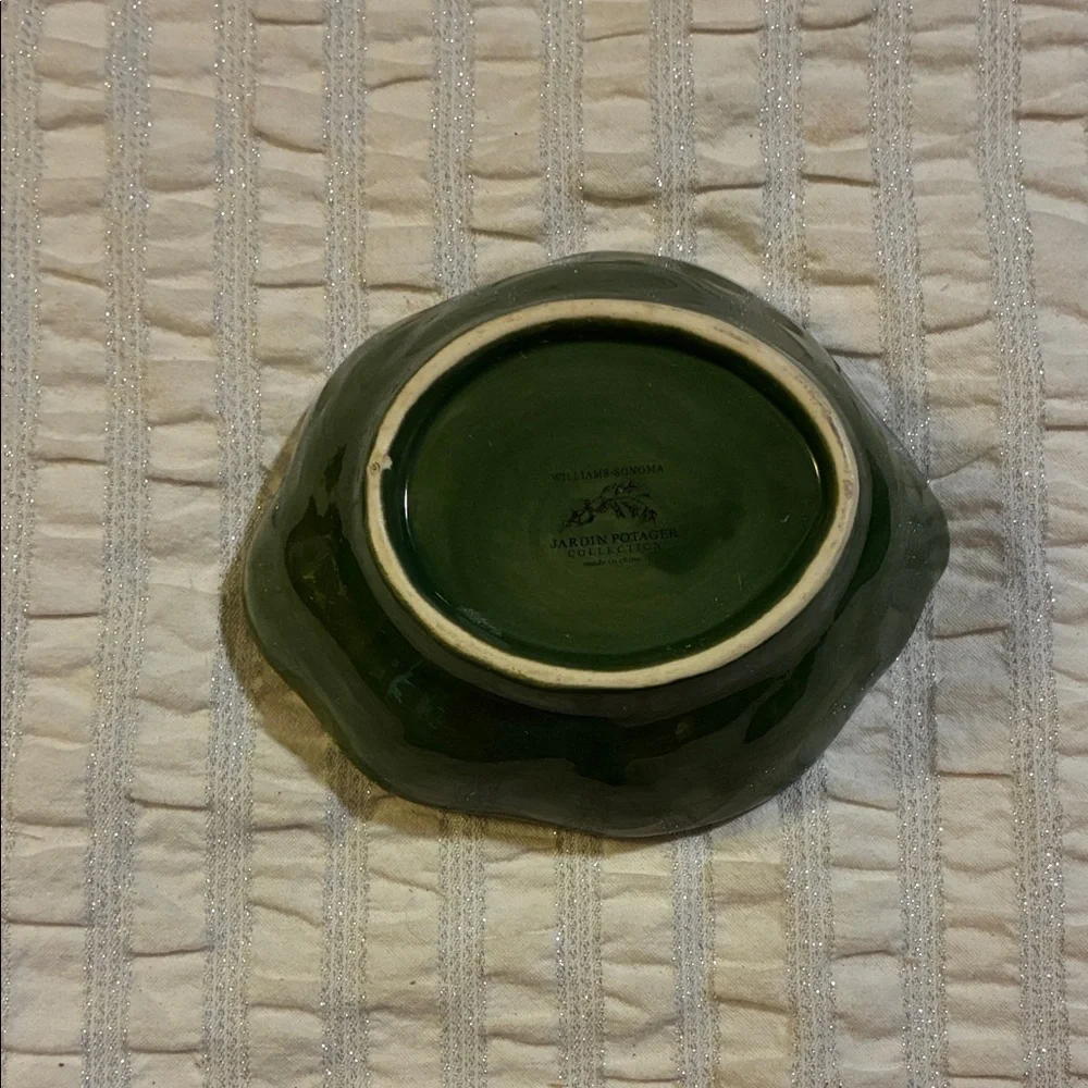 Williams Sonoma Green and Red Ceramic Artichoke